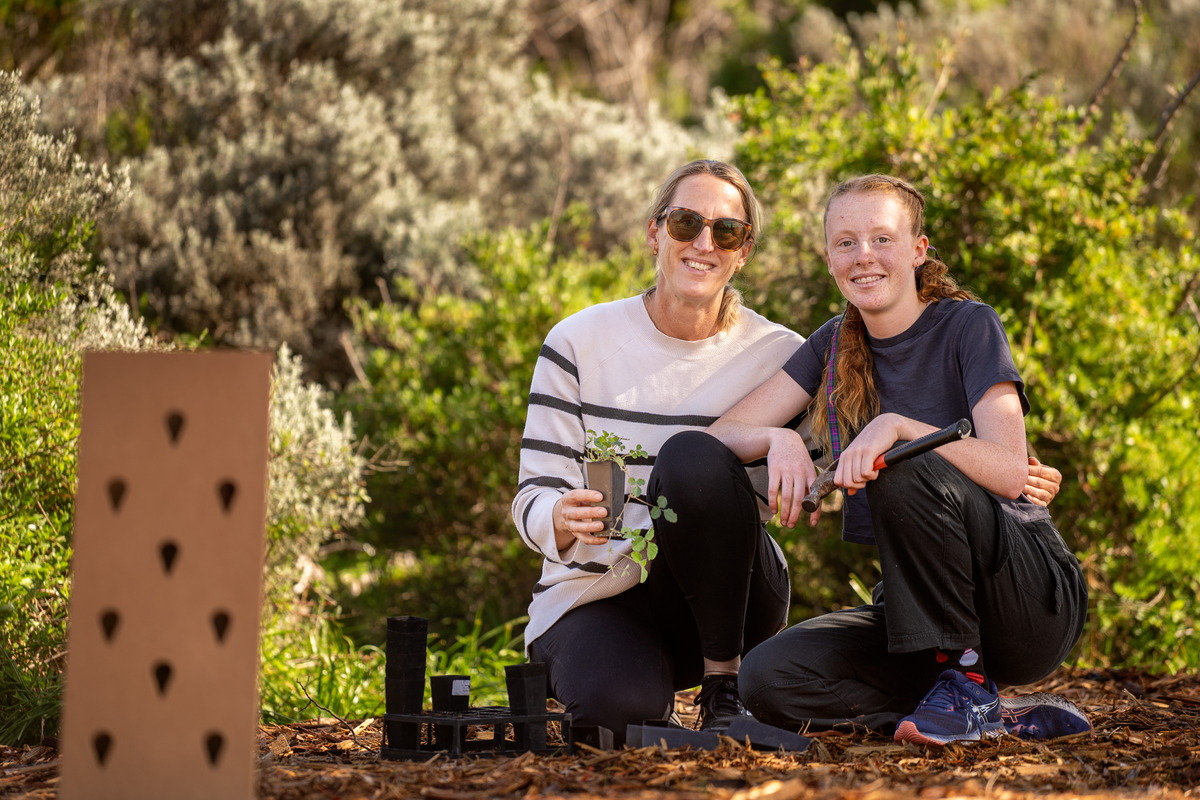 Volunteers planting seedlings on National Tree Day